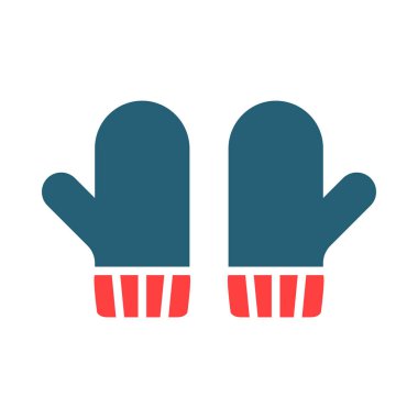 Kişisel ve ticari kullanım için Mitten Vektör Kabartma İki Renk Simgesi