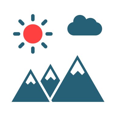 Dağlar Vektör Sembolü Kişisel ve Ticari Kullanım İçin İki Renk Simgesi