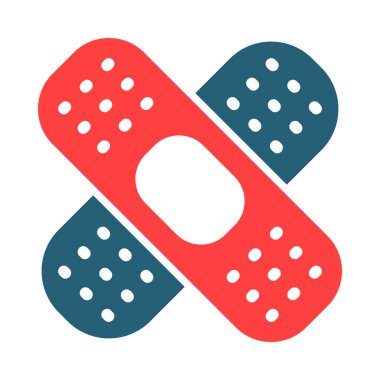 Kişisel ve Ticari Kullanım İçin Bandaj Vektörü İki Renk Simgesi