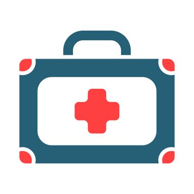 Kişisel ve ticari kullanım için ilk yardım seti vektör kabartması iki renk simgesi