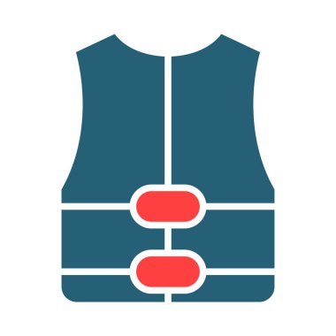 Kişisel ve ticari kullanım için Life Jacket Vector Glyph İki Renk Simgesi
