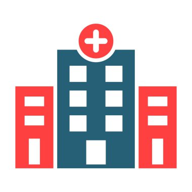 Hastane Vektör Sembolü Kişisel ve Ticari Kullanım İçin İki Renk Simgesi