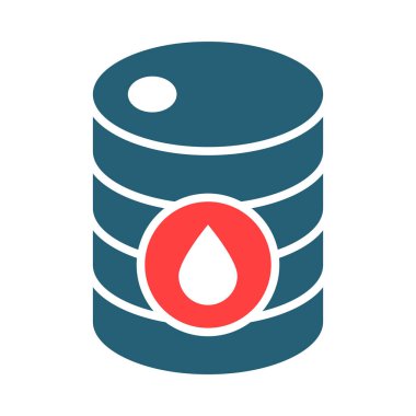 Kişisel ve ticari kullanım için Yağ Varili Vektör Sembolü İki Renk Simgesi