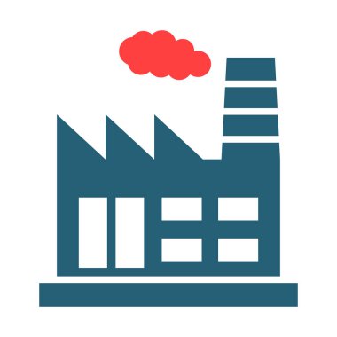 Kişisel ve ticari kullanım için Fabrika Vektörü Sembolü İki Renk Simgesi