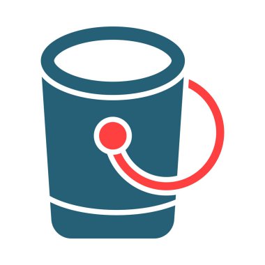 Kişisel ve ticari kullanım için Bucket Vektör Kabartma İki Renk Simgesi