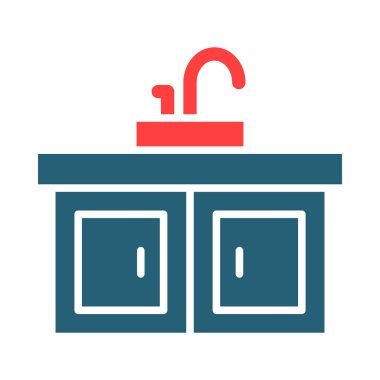 Kişisel ve ticari kullanım için Lavabo Vektörü Sembolü İki Renk Simgesi