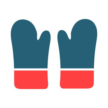 Kişisel ve ticari kullanım için Mutfak Eldiveni Vektör Sembolü İki Renk Simgesi