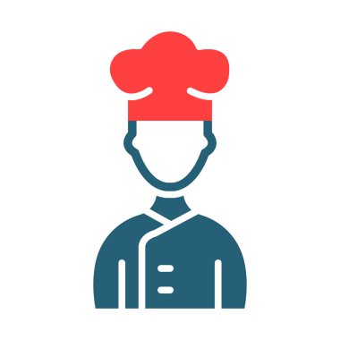 Kişisel ve ticari kullanım için Şef Vektör Kabartma İki Renk Simgesi