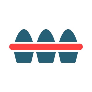 Kişisel ve ticari kullanım için yumurta tepsisi taşıyıcı kabartması iki renk simgesi