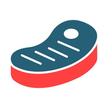 Kişisel ve ticari kullanım için Biftek Vektörü Sembolü İki Renk Simgesi