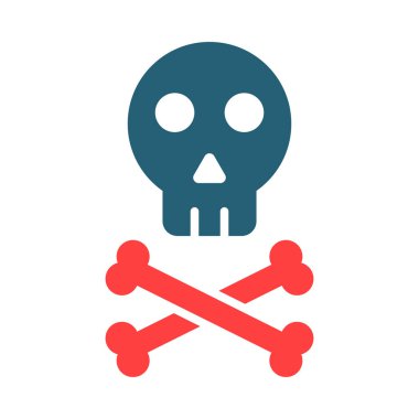 Kişisel ve ticari kullanım için Kurukafa Vektörü Kabartma İki Renk Simgesi