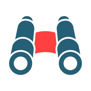 Kişisel ve Ticari Kullanım İçin Dürbün Vektör Sembolü İki Renk Simgesi