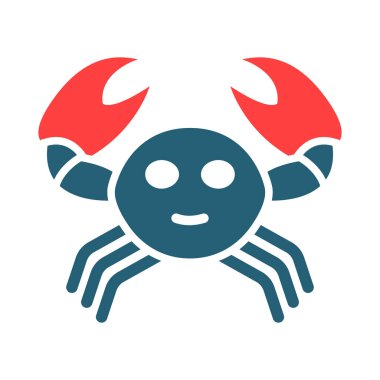 Kişisel ve ticari kullanım için Yengeç Vektörü Kabartma İki Renk Simgesi