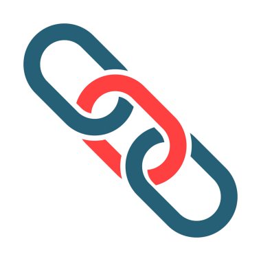 Kişisel ve ticari kullanım için zincir vektörü sembolü iki renk simgesi