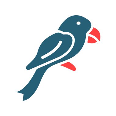 Kişisel ve ticari kullanım için Papağan Vektör Sembolü İki Renk Simgesi