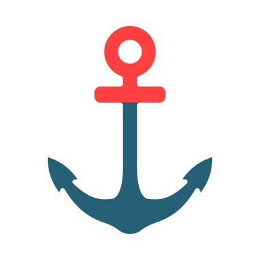 Kişisel ve Ticari Kullanım İçin Anchor Vektör Kabartma İki Renk Simgesi