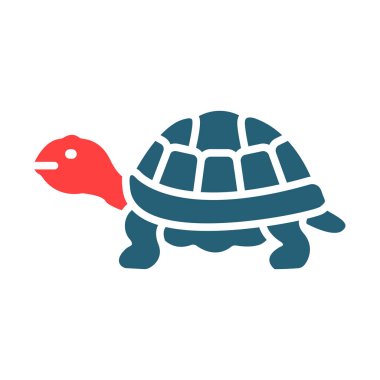 Kaplumbağa Vektör Sembolü Kişisel ve Ticari Kullanım İçin İki Renk Simgesi