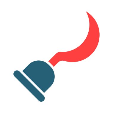 Kişisel ve ticari kullanım için Kanca Vektörü Kabartma İki Renk Simgesi