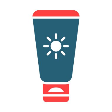 Kişisel ve ticari kullanım için Güneş Kremi Vektörü Kabartması İki Renk Simgesi