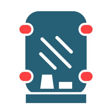 Kişisel ve ticari kullanım için Ayna Vektörü Kabartma İki Renk Simgesi