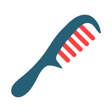 Kişisel ve ticari kullanım için Saç Tarak Vektörü Kabartması İki Renk Simgesi