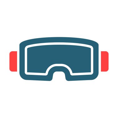 Kişisel ve ticari kullanım için Vr Gözlük Vektör Sembolü İki Renk Simgesi