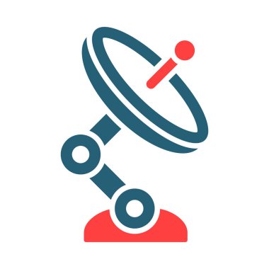 Kişisel ve Ticari Kullanım İçin Uydu Tabağı Vektör Sembolü İki Renk Simgesi