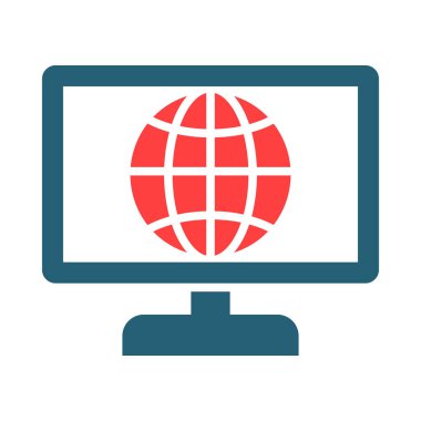 Kişisel ve Ticari Kullanım İçin Dijital Pazarlama Vektörü İki Renk Simgesi