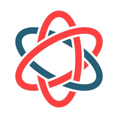 Kişisel ve ticari kullanım için Atom Vektörü Sembolü İki Renk Simgesi