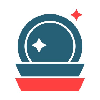 Kişisel ve ticari kullanım için Bulaşık Vektörü Kabartma İki Renk Simgesi