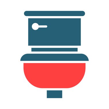 Kişisel ve ticari kullanım için Tuvalet Vektörü Kabartma İki Renk Simgesi