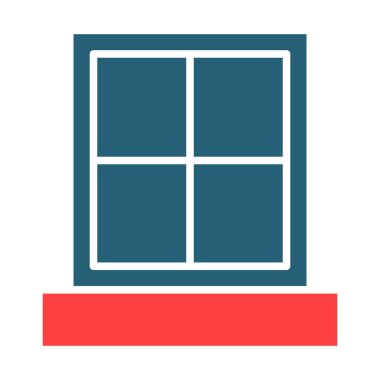 Kişisel ve ticari kullanım için Pencere Vektörü Sembolü İki Renk Simgesi