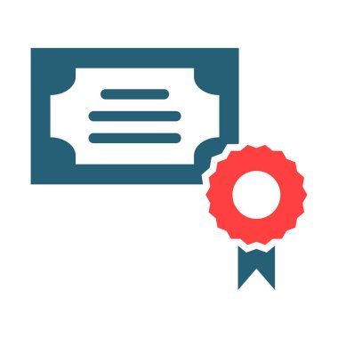 Kişisel ve Ticari Kullanım İçin Sertifika Vektörü İki Renk Simgesi