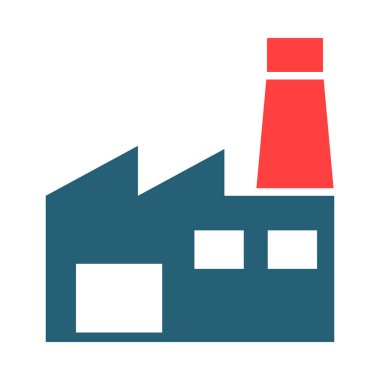 Kişisel ve ticari kullanım için Fabrika Vektörü Sembolü İki Renk Simgesi