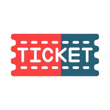 Bilet Vektörü Glyph Kişisel ve Ticari Kullanım İçin İki Renk Simgesi