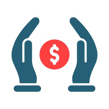 Kişisel ve Ticari Kullanım İçin Tasarruf Vektörü 2 Renk Simgesi