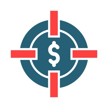 Kişisel ve ticari kullanım için Hedef Vektör Sembolü İki Renk Simgesi