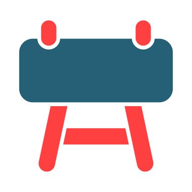 Kişisel ve ticari kullanım için Pommel At Vektörü Sembolü İki Renk Simgesi