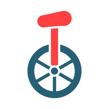 Kişisel ve ticari kullanım için tek tekerlekli vektör sembolü iki renk simgesi