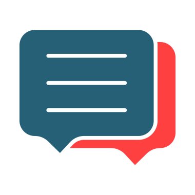 Kişisel ve ticari kullanım için Sohbet Vektörü Kabartma İki Renk Simgesi