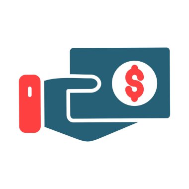 Kişisel ve ticari kullanım için Gelir Vektörü Kabartma İki Renk Simgesi