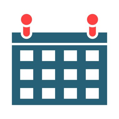 Kişisel ve ticari kullanım için Takvim Vektörü Kabartma İki Renk Simgesi