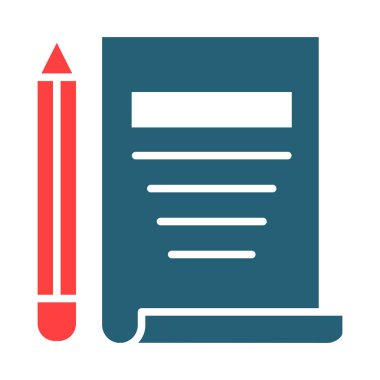 Kişisel ve ticari kullanım için Not Defteri Vektörü Kabartma İki Renk Simgesi