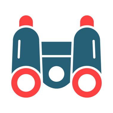 Kişisel ve Ticari Kullanım İçin Dürbün Vektör Sembolü İki Renk Simgesi