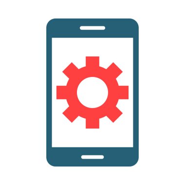 Kişisel ve Ticari Kullanım İçin Cep Telefonu Desteği Vektör Sembolü İki Renk Simgesi