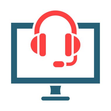 Kişisel ve ticari kullanım için Çevrimiçi Destek Vektörü Sembolü İki Renk Simgesi