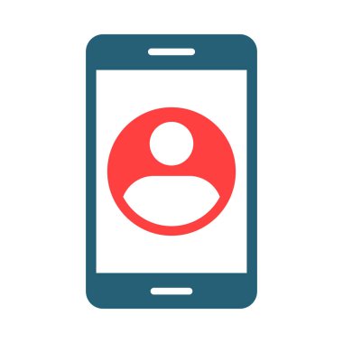 Kişisel ve Ticari Kullanım İçin Akıllı Telefon Destek Vektörü İki Renk Simgesi