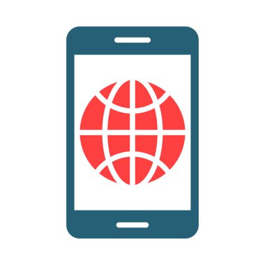 Kişisel ve Ticari Kullanım İçin Dünya Çapında Destek Vektörü Sembolü İki Renk Simgesi