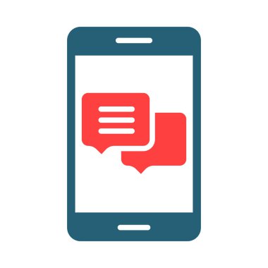 Kişisel ve ticari kullanım için Sohbet Vektörü Kabartma İki Renk Simgesi