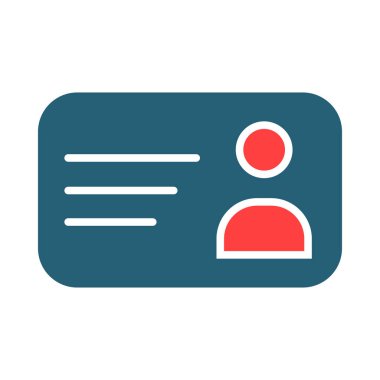 Id Card Vector Glyph Two Color Icon For Personal And Commercial Use